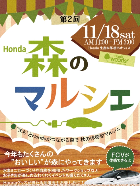 Honda 森のマルシェ 栃木県高根沢町 ハイエース手作りキャンピングカーで日本一周